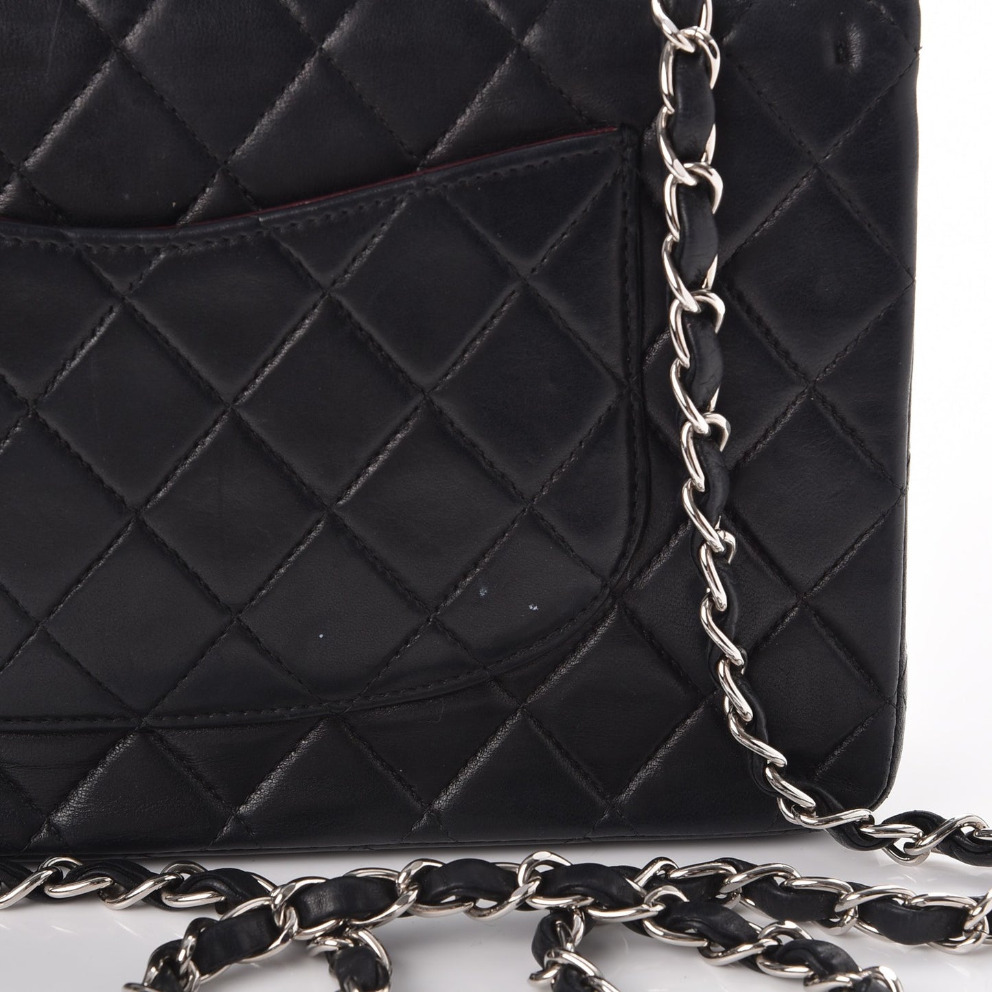 Lambskin Quilted Small Double Flap Black