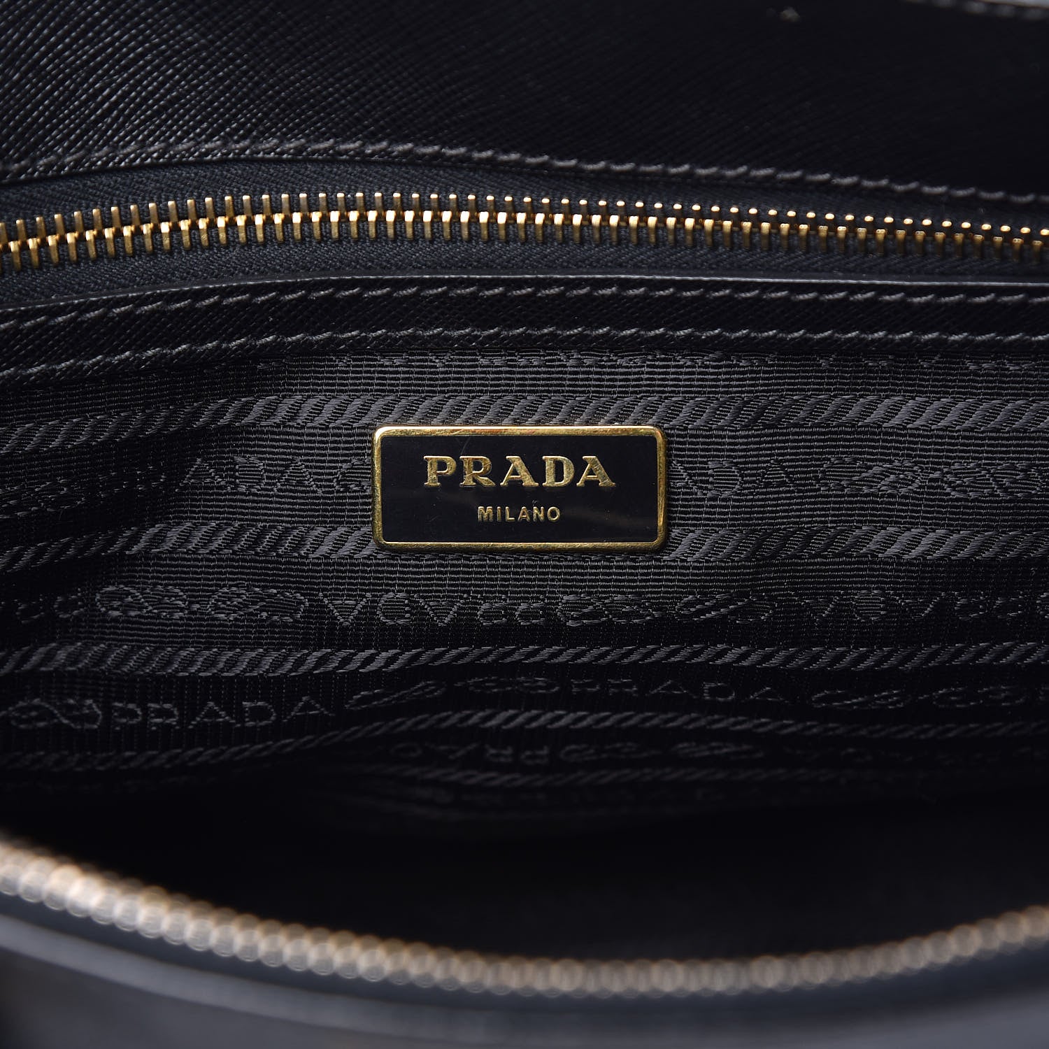Prada Saffiano Small Galleria Double Zip Tote Black 6 of 15