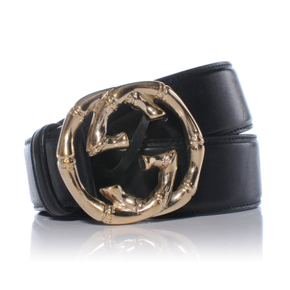 Gucci Leather Bamboo GG Buckle Belt 80 32 Black 7 of 7