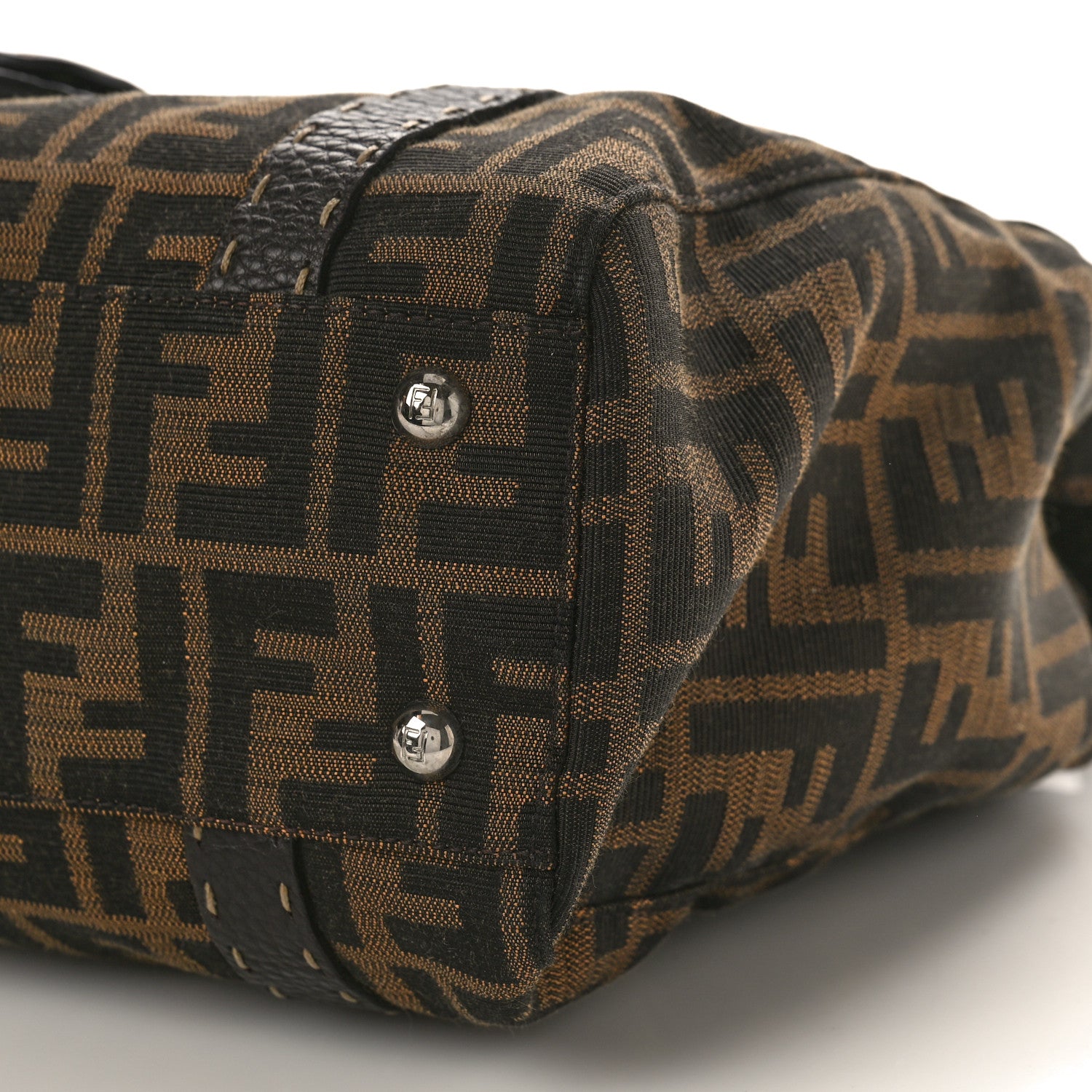 Fendi Zucca Selleria Medium Linda Satchel Tobacco 8 of 8