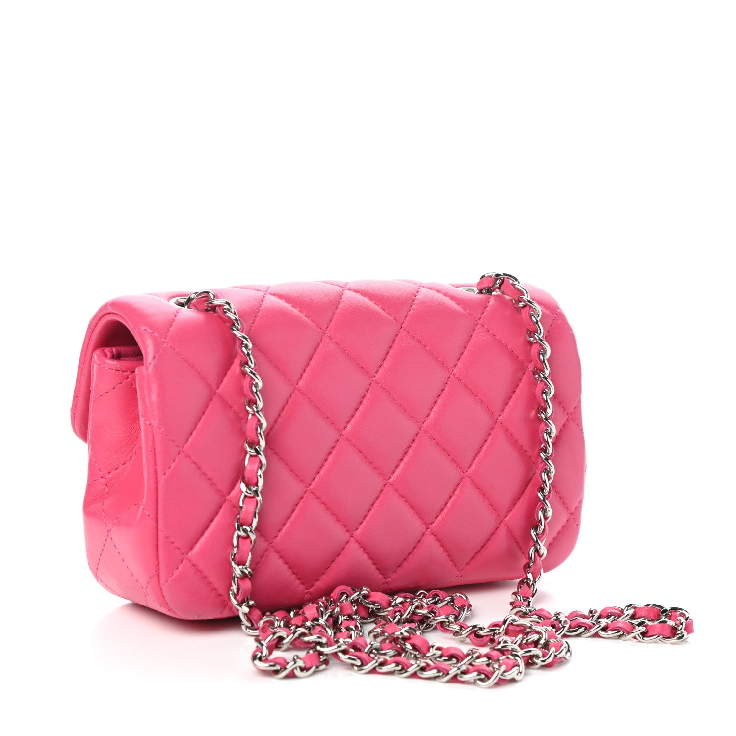 Chanel Lambskin Quilted Extra Mini Flap Dark Pink 3 of 10