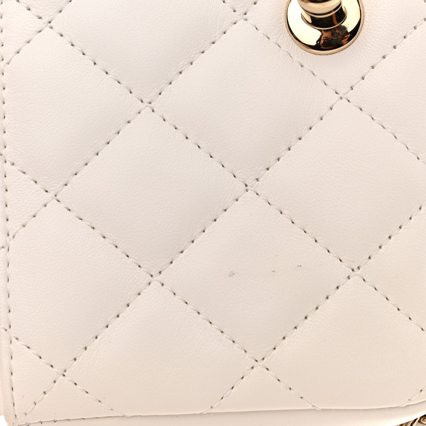 Lambskin Quilted Mini My Precious Flap White