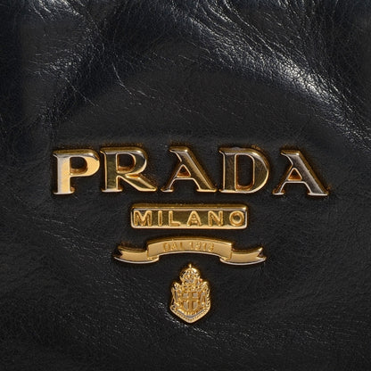Prada Soft Calf Pleated Hobo Nero Black 11 of 11