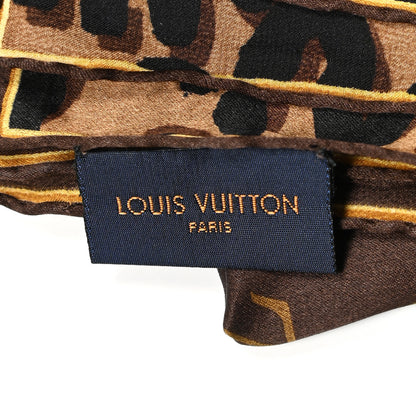 Louis Vuitton Silk Leopard Monogram Square Scarf 3 of 5