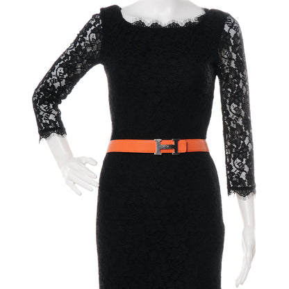 Hermes Togo Box Reversible Constance 32mm H Belt 110 Orange Noir 2 of 7