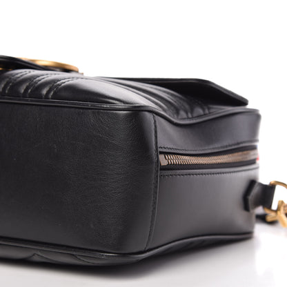 Gucci Calfskin Matelasse Sylvie Web Small GG Marmont Top Handle Shoulder Bag Black 7 of 11