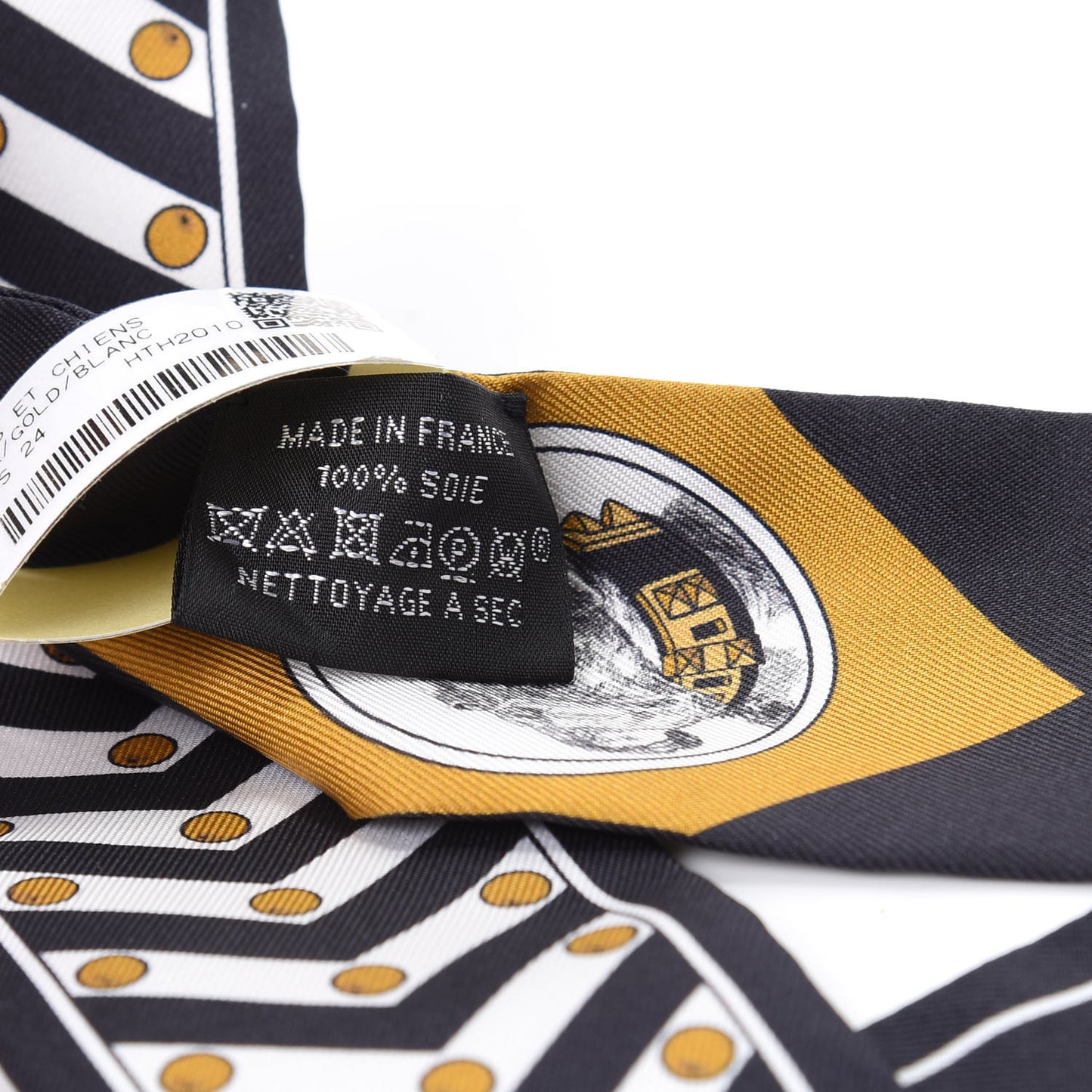 Silk Colliers Et Chiens Twilly Black Gold White