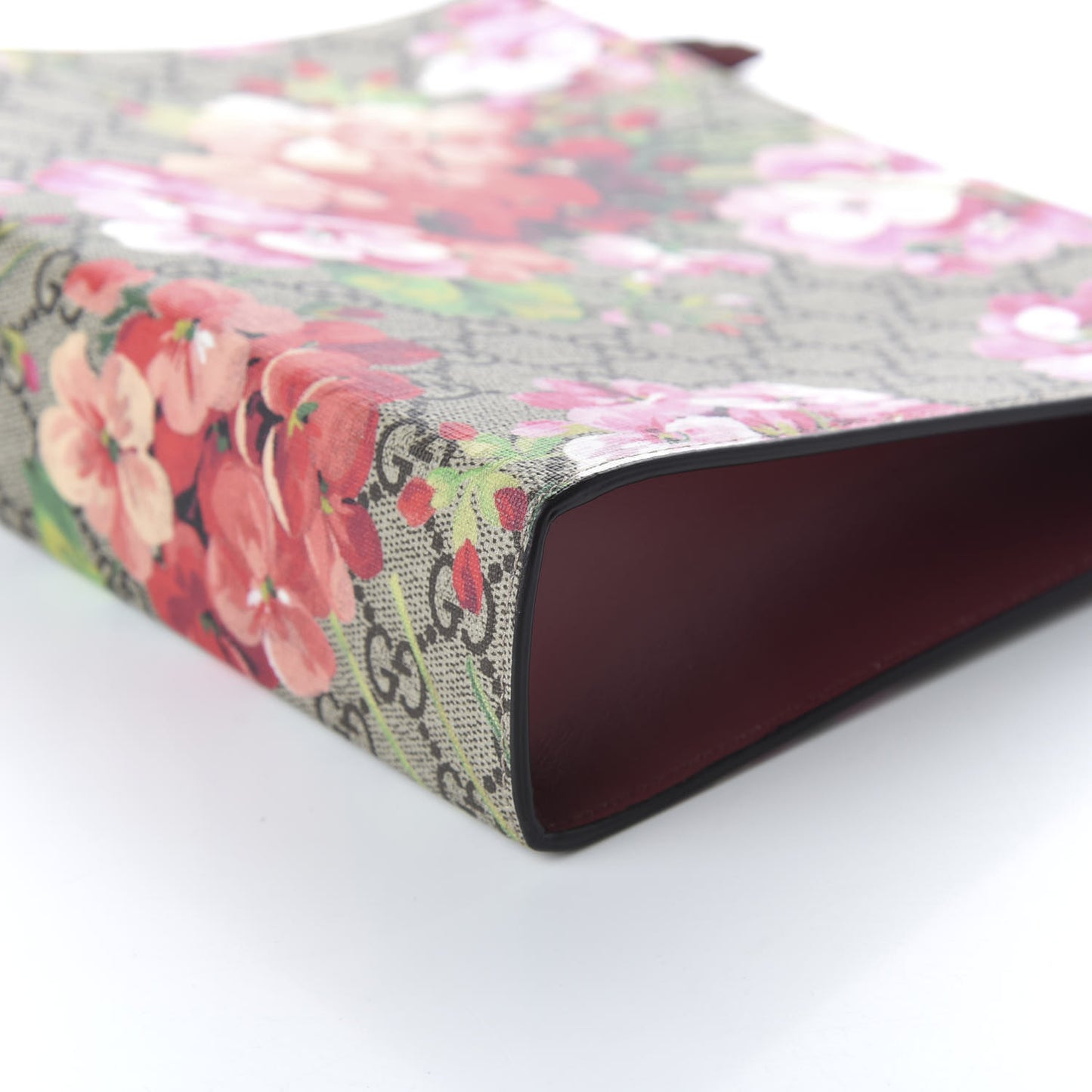 GG Supreme Monogram Blooms Large Cosmetic Case Beige Multicolor Dry Rose