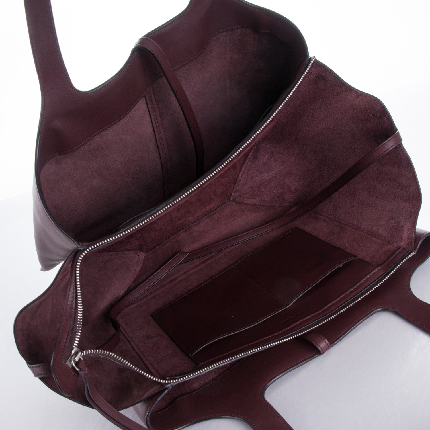 Celine Supple Natural Calfskin Medium Tri-Fold Shoulder Bag Burgundy 7 of 7