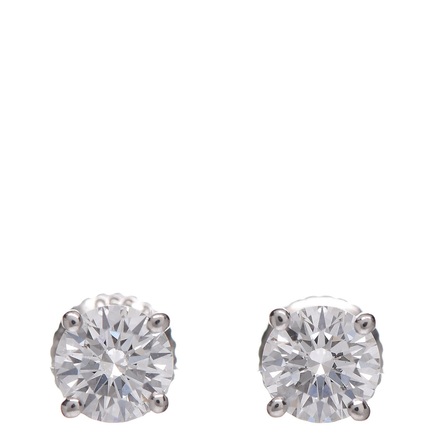Platinum Diamond 1ctw Round Solitaire Earrings