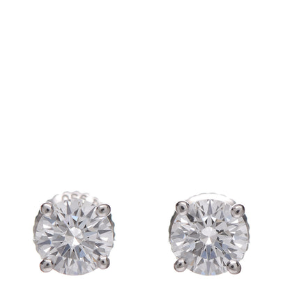 Tiffany Platinum Diamond 1ctw Round Solitaire Earrings 1 of 3