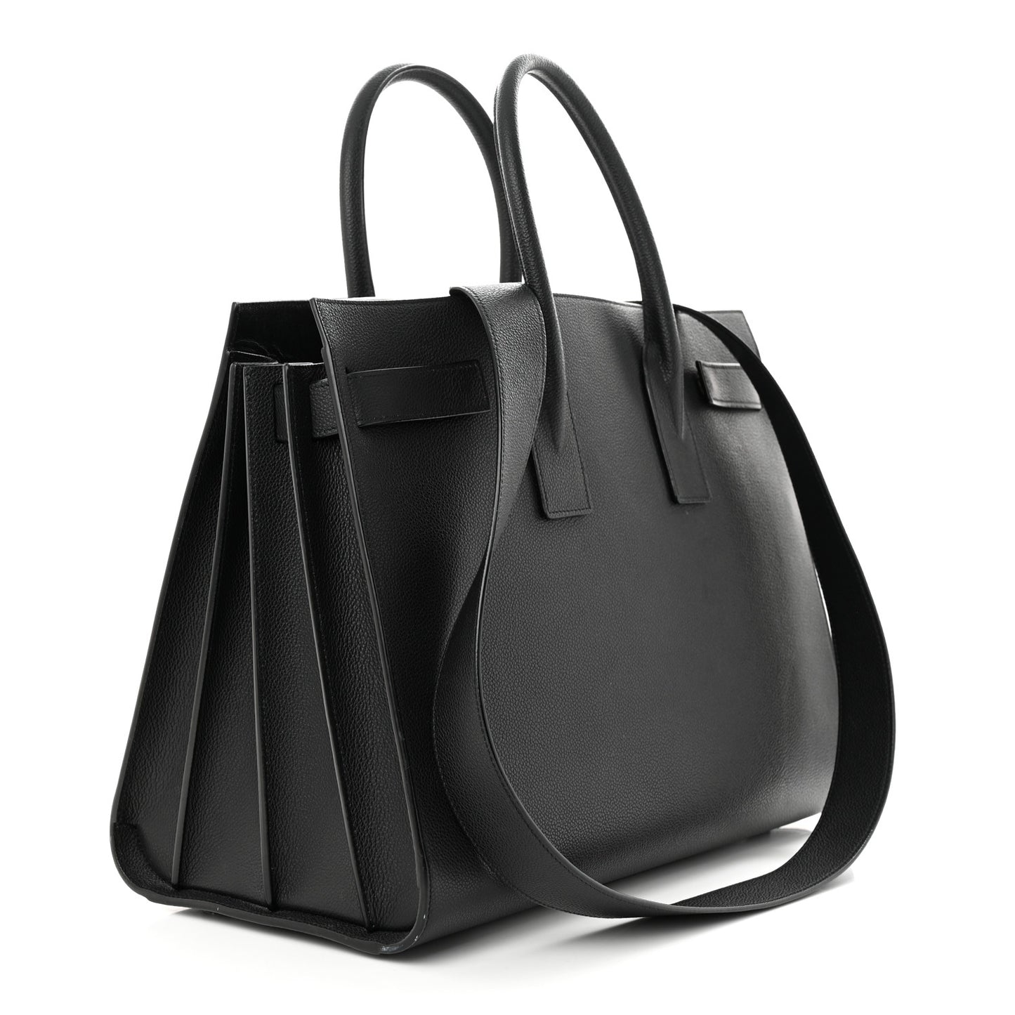 Grained Calfskin Large Sac De Jour Carryall Black
