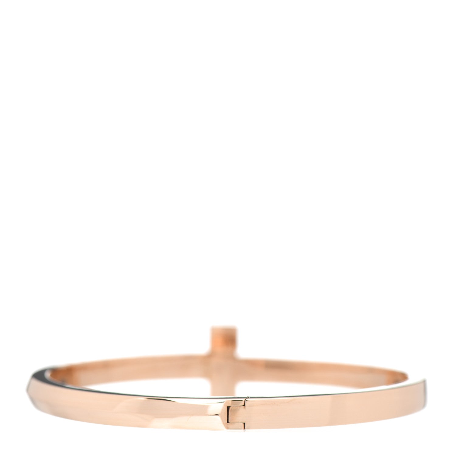 Tiffany 18K Rose Gold Wide T T1 Hinged Bangle Bracelet 3 of 5