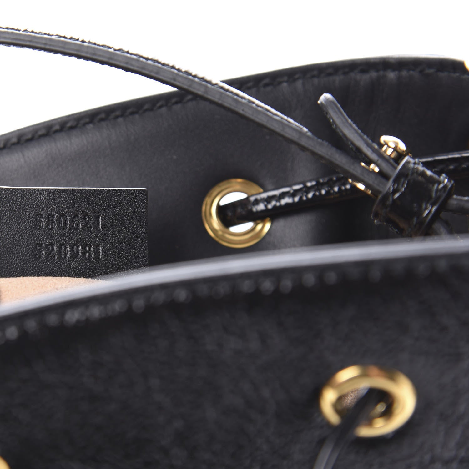 Gucci Suede Patent Web Small Ophidia Bucket Bag Black 9 of 10