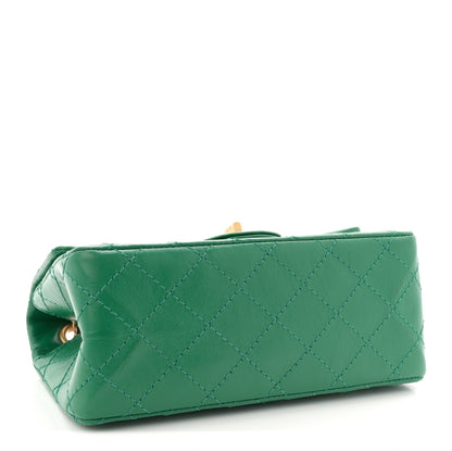 Chanel Aged Calfskin Quilted 2.55 Reissue Mini Flap Green 4 of 10