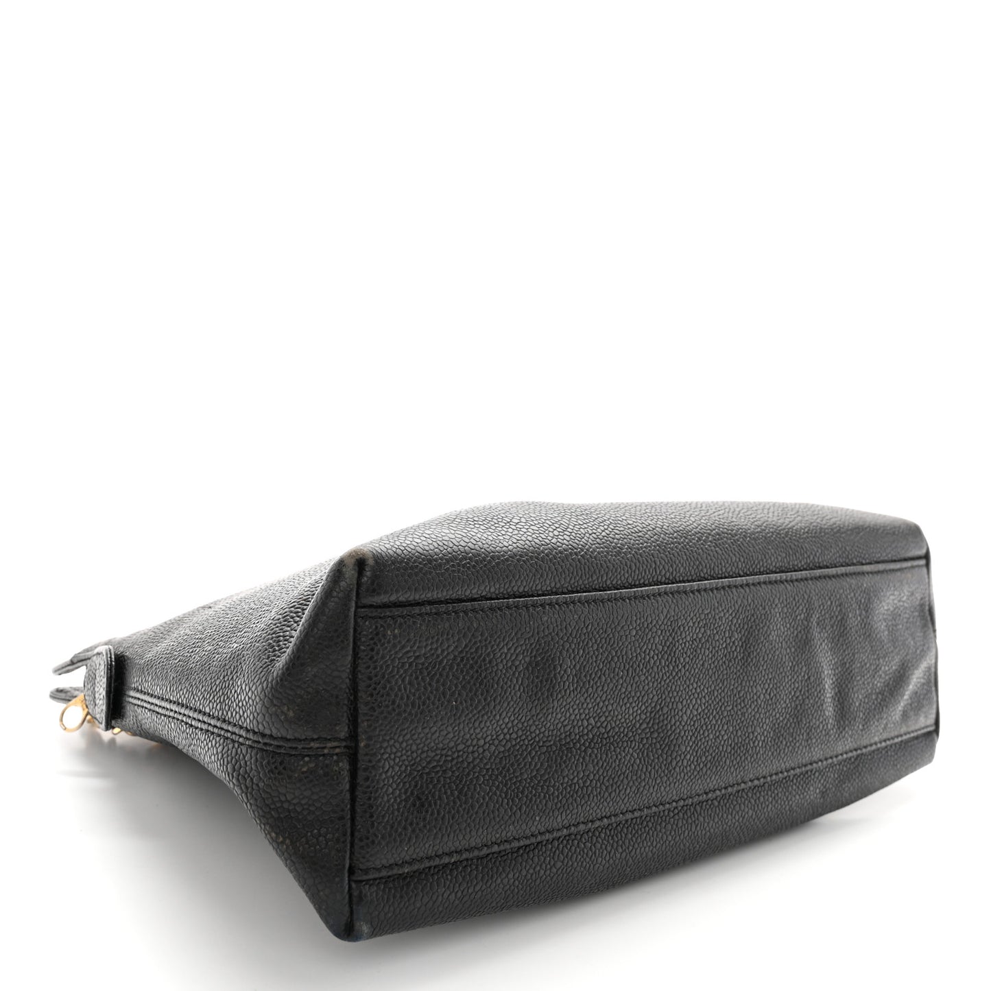 Caviar Logo Shoulder Bag Black