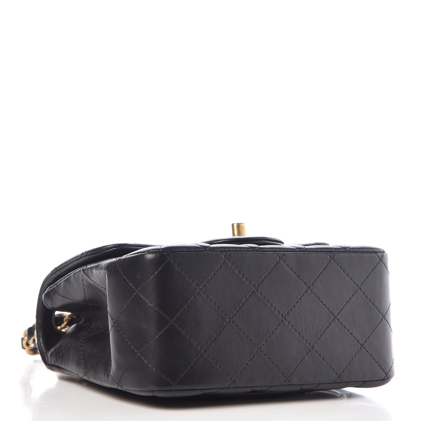 Lambskin Quilted Mini Square Flap Black