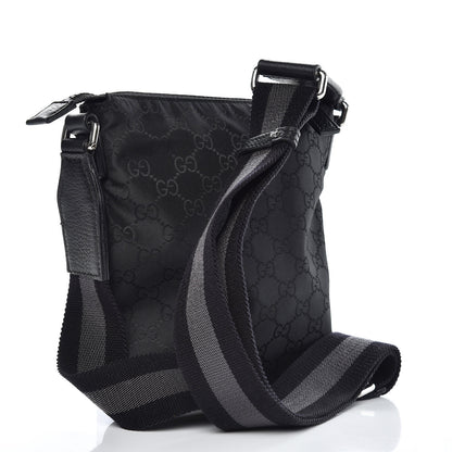Gucci Nylon Monogram Mini Flat Messenger Bag Black 3 of 9