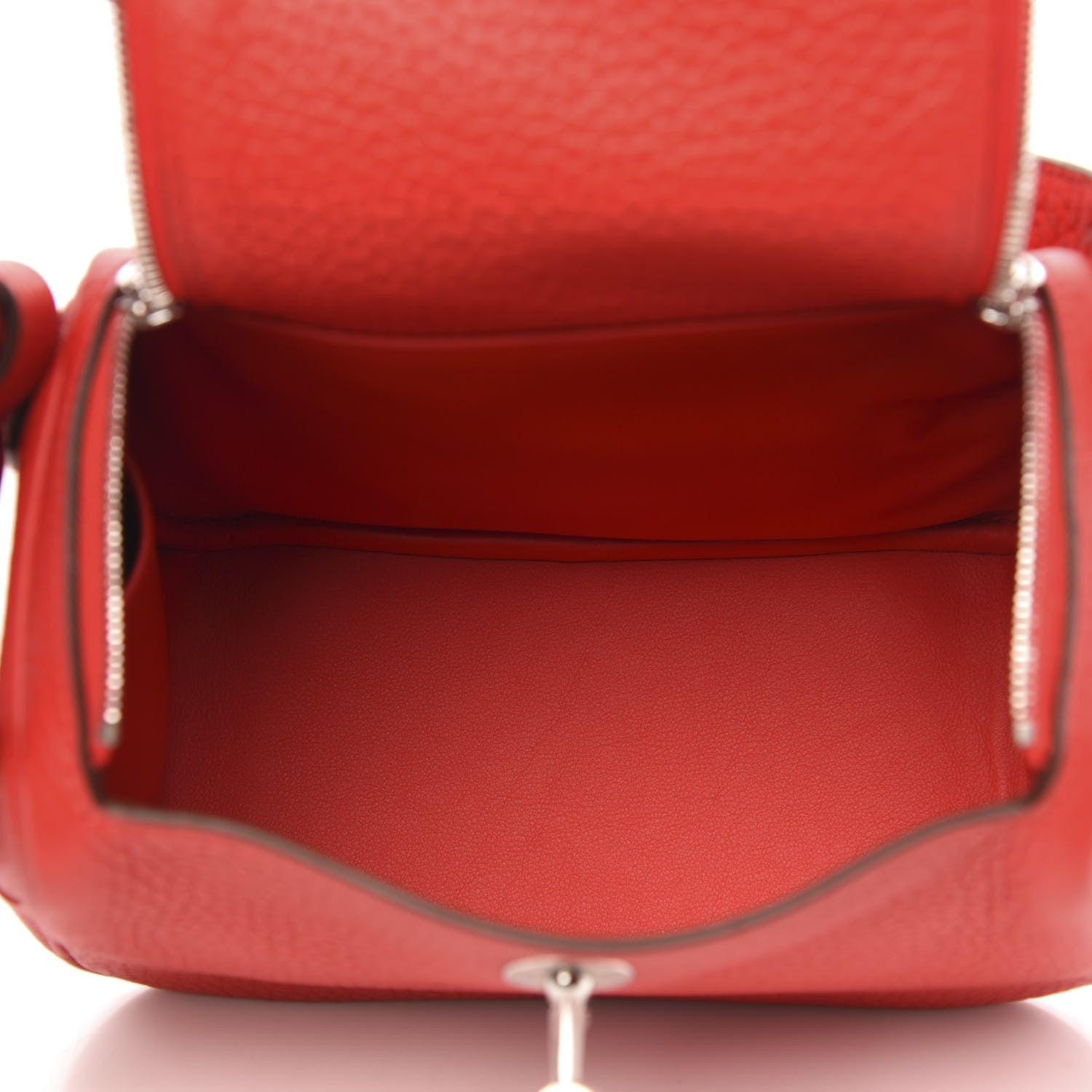 Hermes Taurillon Clemence Mini Lindy 20 Rouge De Coeur 5 of 9