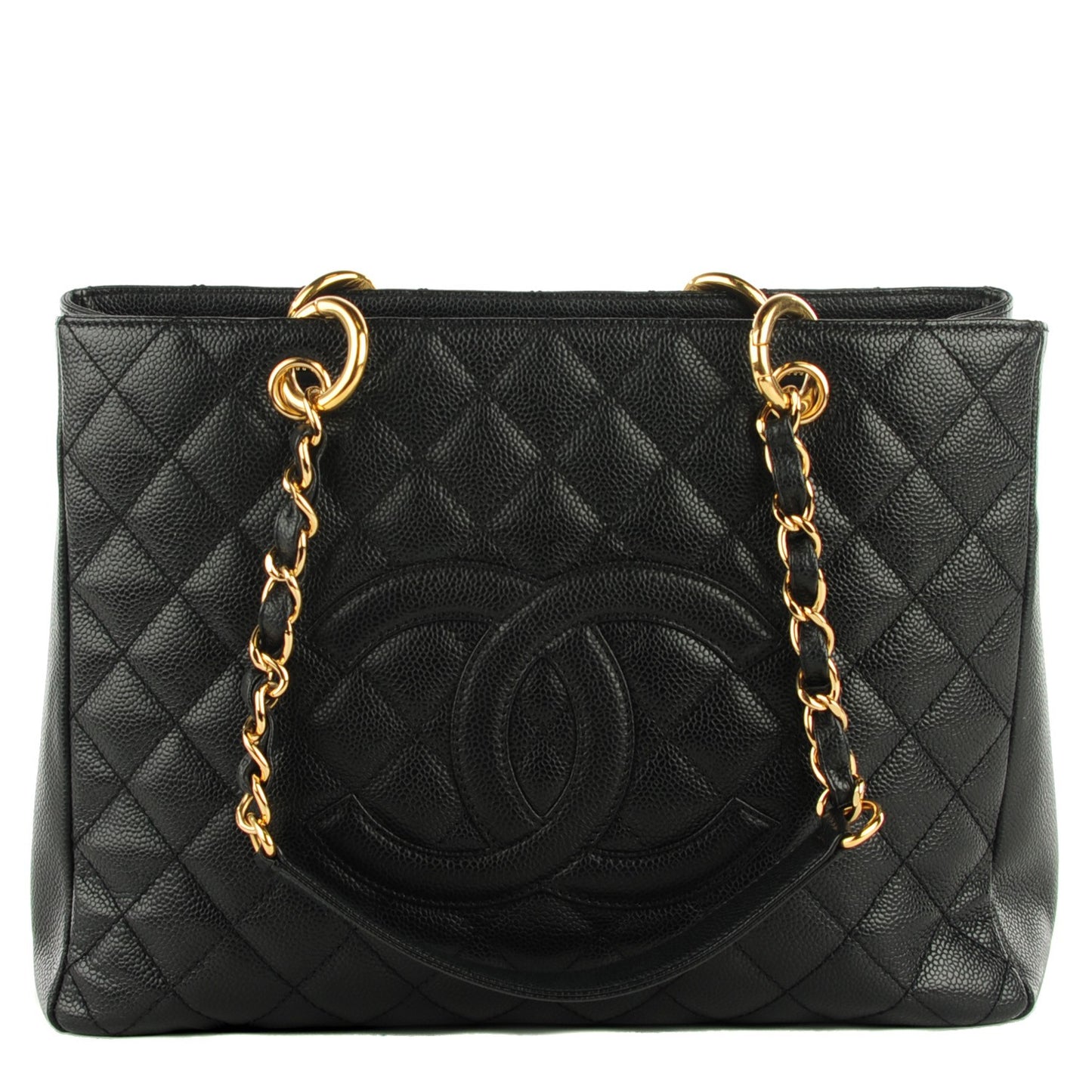 Caviar Quilted Grand Shopping Tote GST Black