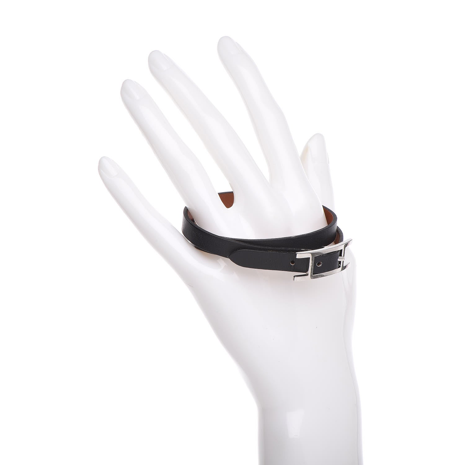 Hermes Swift Behapi Double Tour Bracelet M Black Gold 2 of 7