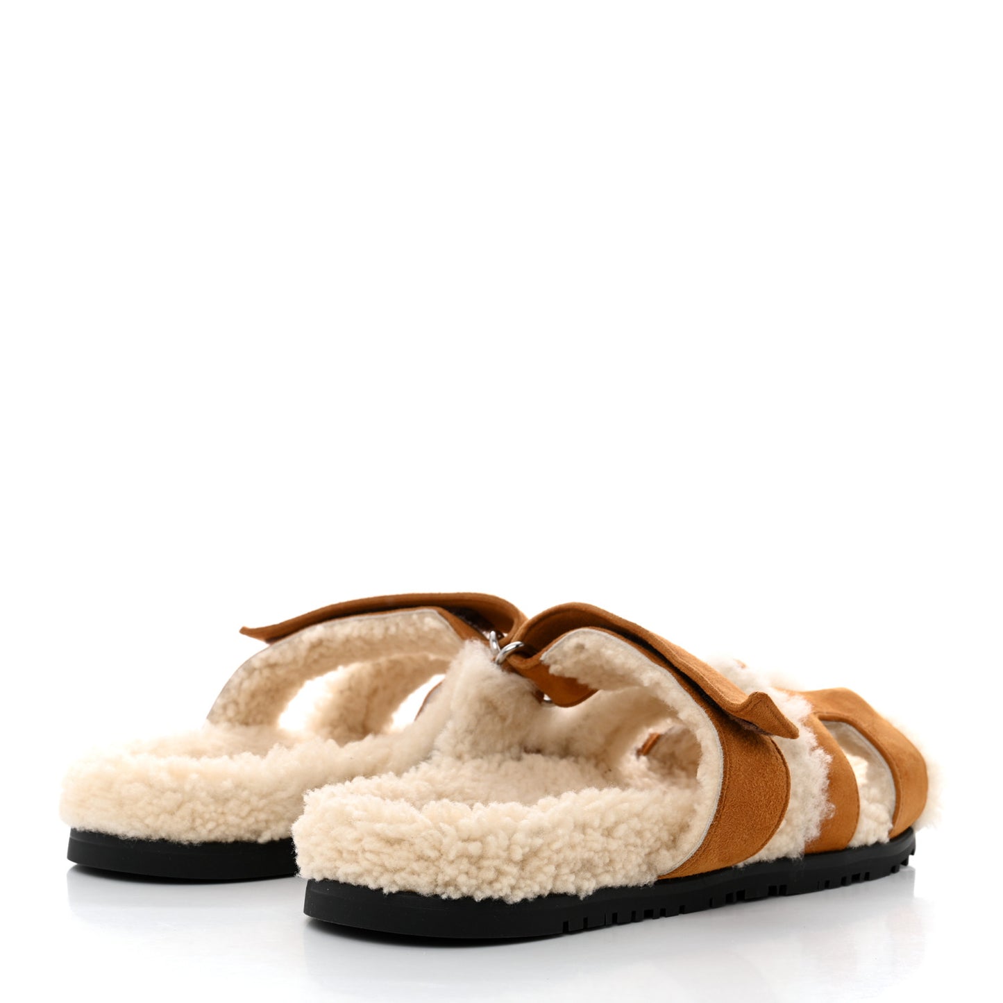 Suede Goatskin Woolskin Womens Chypre Sandals 39 Naturel Ecru