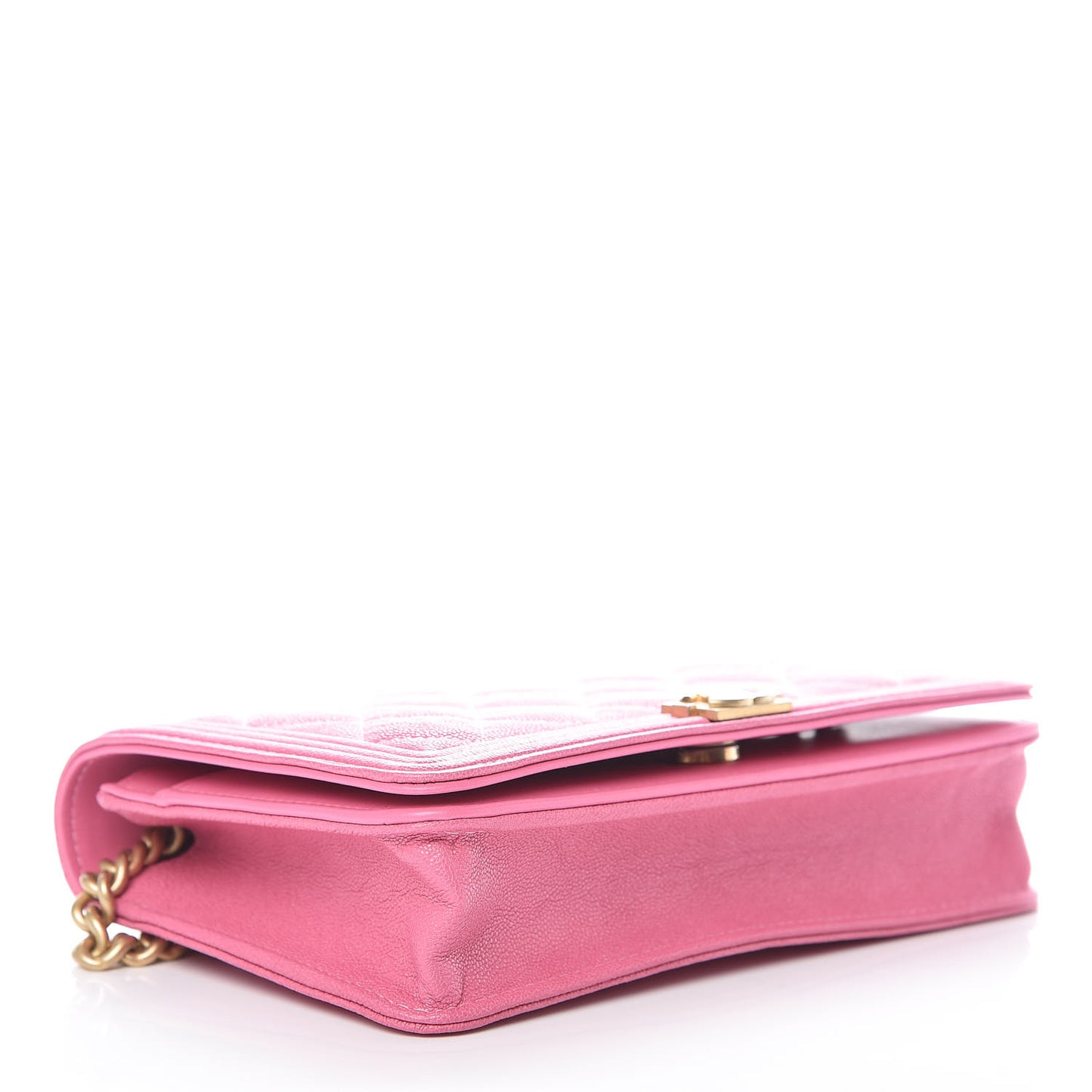 Caviar Quilted Boy Wallet On Chain WOC Pink