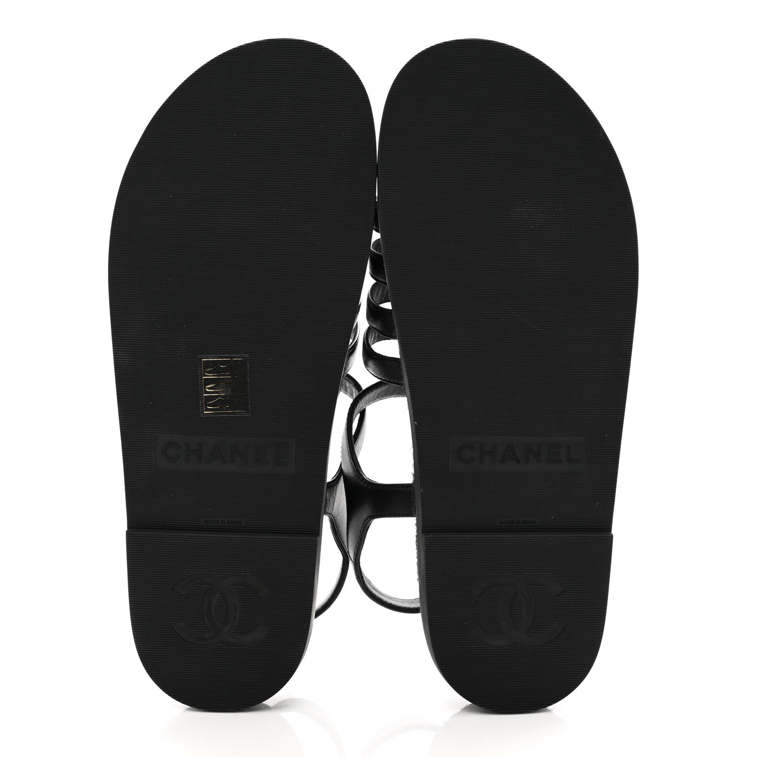 Chanel Lambskin Espadrille Sandals 40 Black 5 of 8