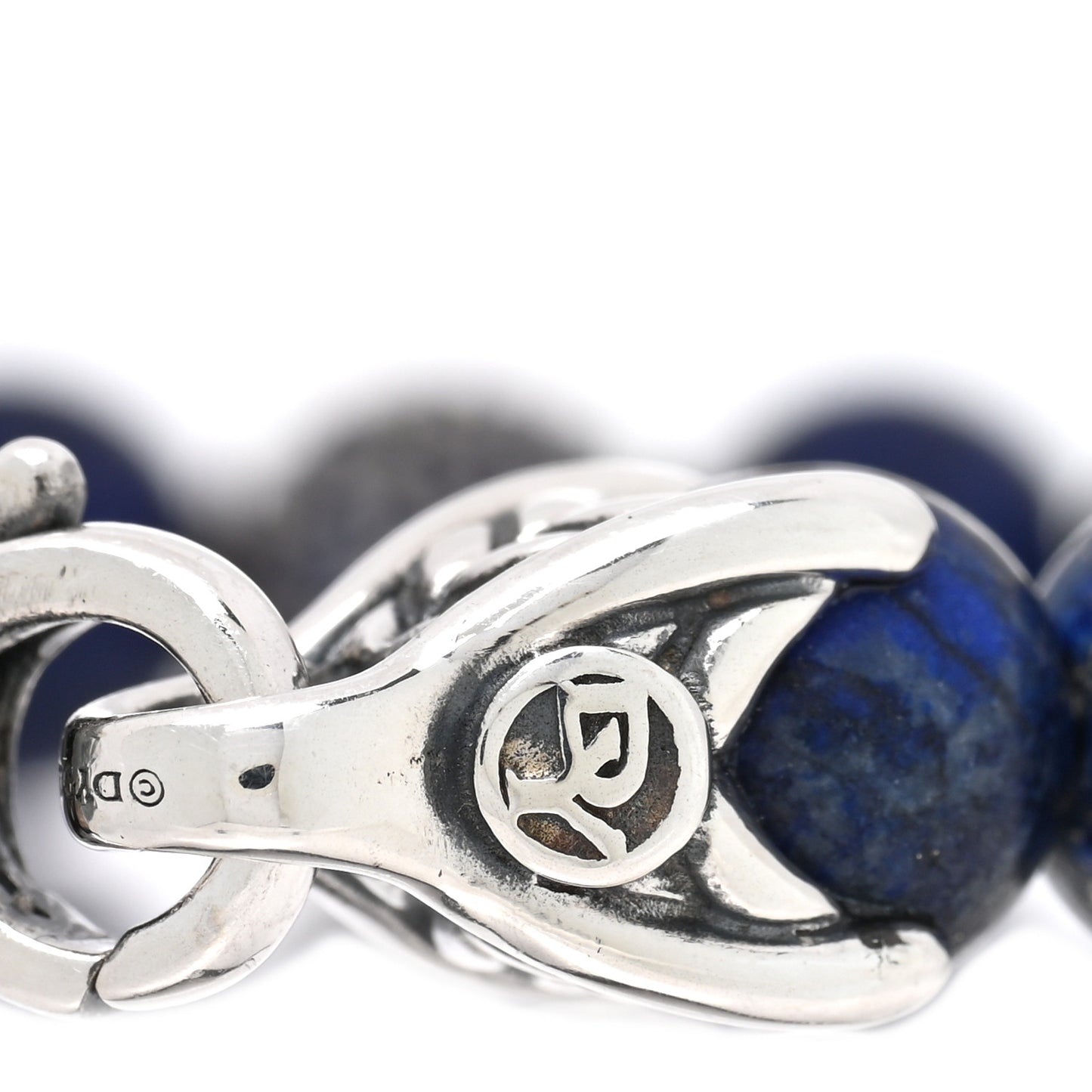 Sterling Silver Blue Sapphire Lapis Lazuli 8mm Spiritual Beads Bracelet