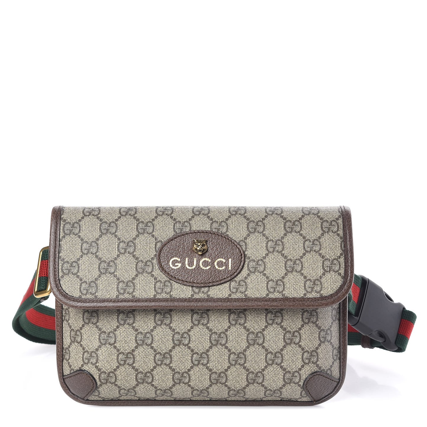 GG Supreme Monogram Neo Vintage Web Belt Bag Brown