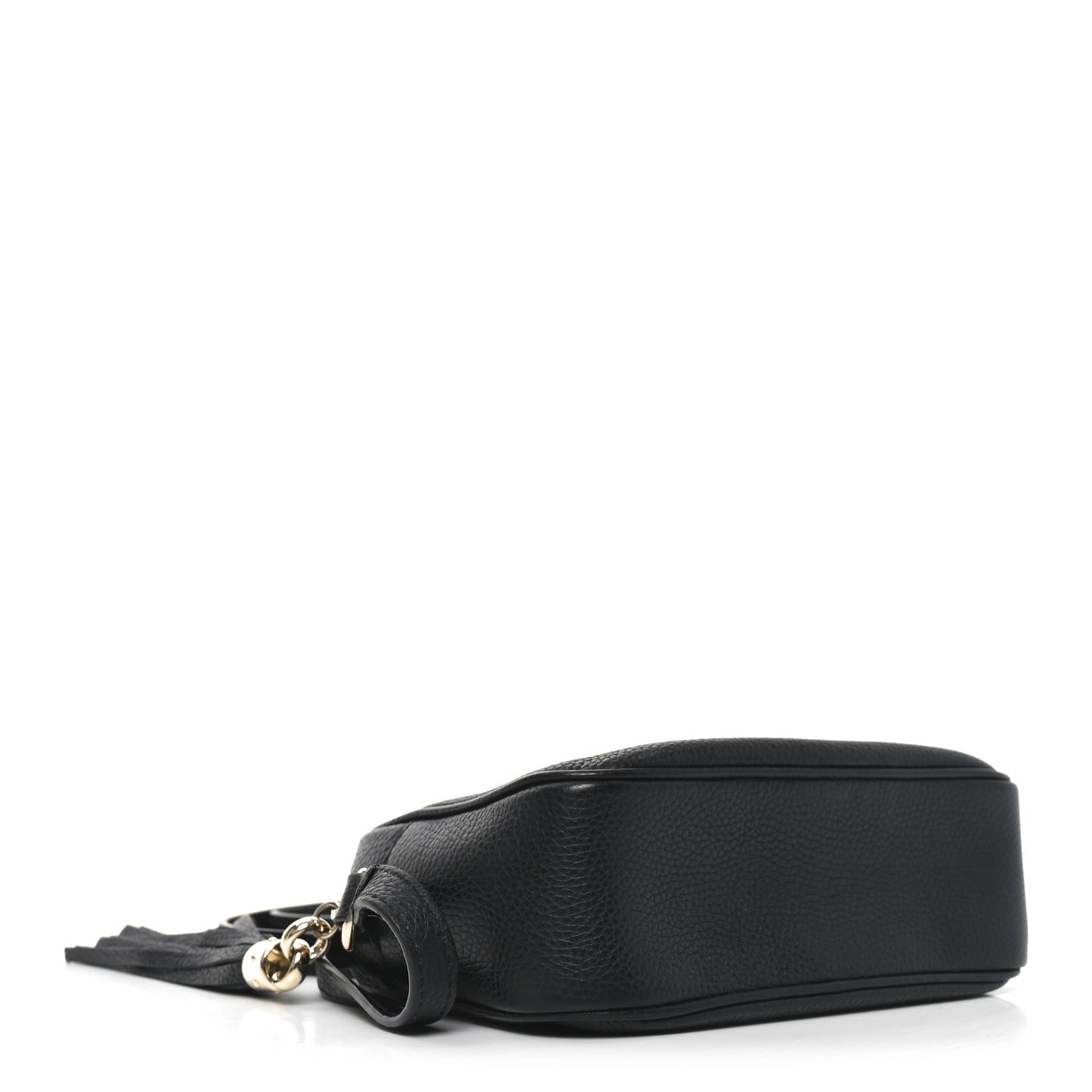 Pebbled Calfskin Small Soho Disco Bag Black