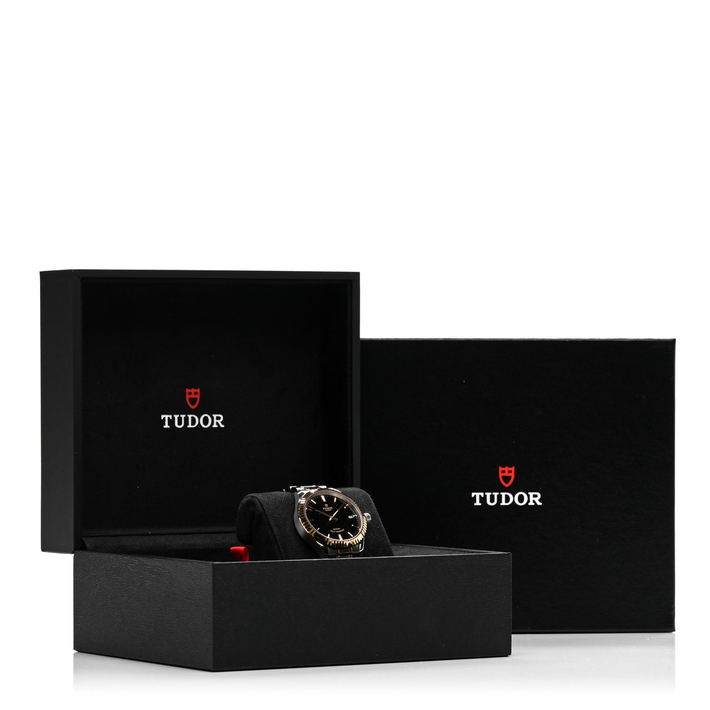 Stainless Steel 18K Yellow Gold 34mm Style Automatic Watch Black M12313