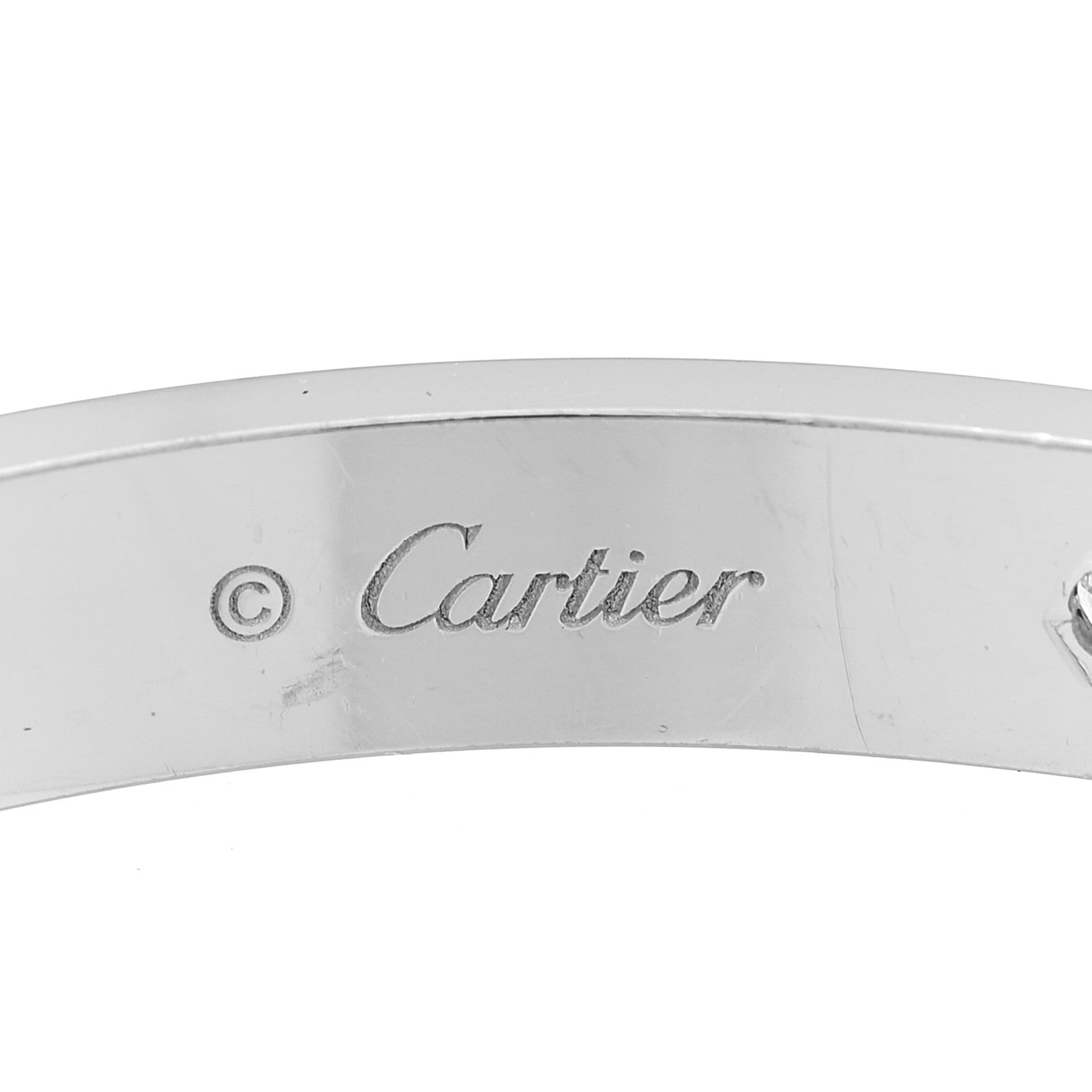 Cartier 18K White Gold 4 Diamond Love Bracelet 18 3 of 9