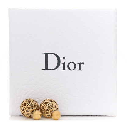 Christian Dior Cannage Mise En Dior Tribal Earrings Gold 8 of 8