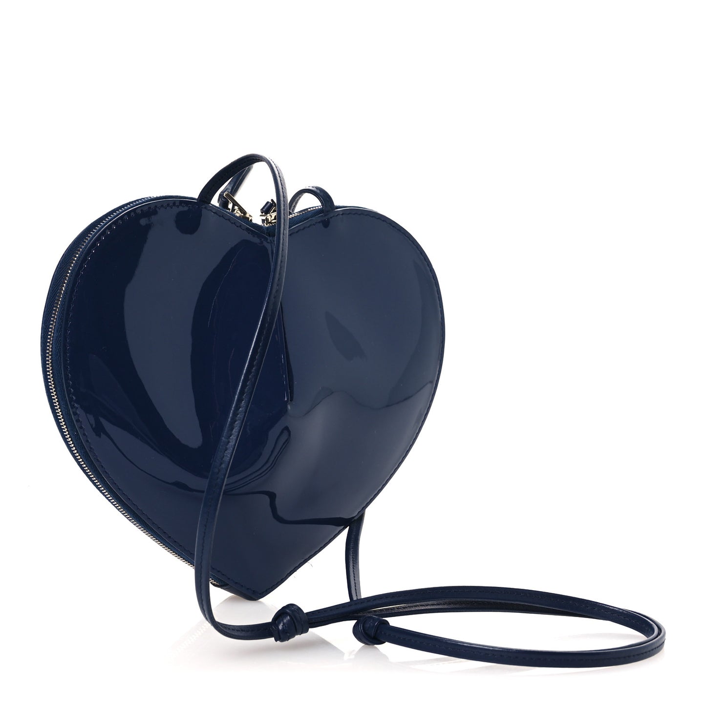 Patent Calfskin Le Coeur Bag Navy