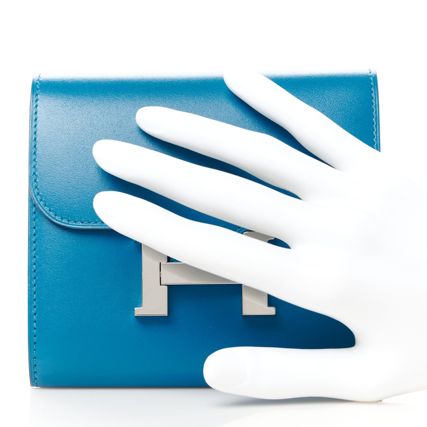 Hermes Allegro Constance Short Wallet Bleu Izmir 2 of 8