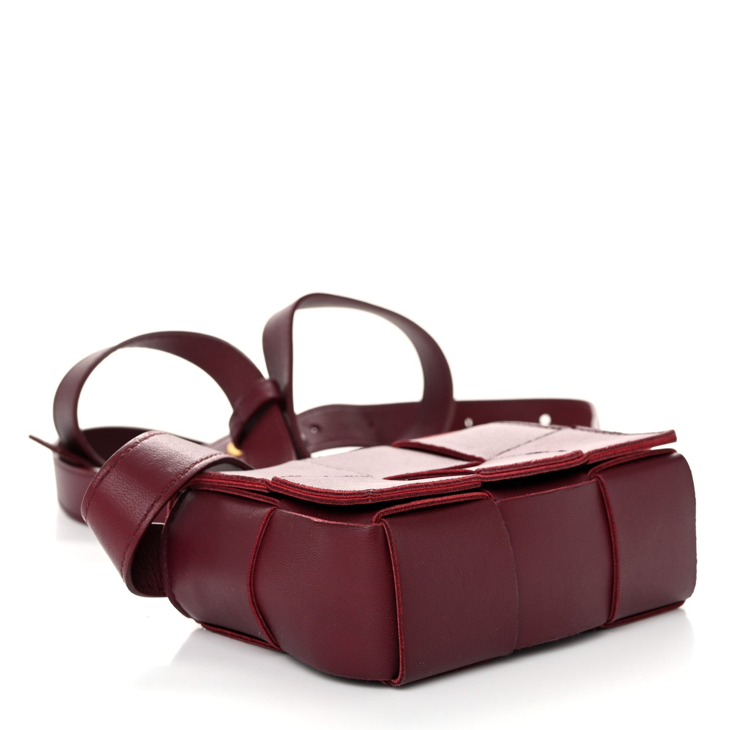 Bottega Veneta Lambskin Maxi Intrecciato Extra Mini Cassette Crossbody Bag Barolo 4 of 9