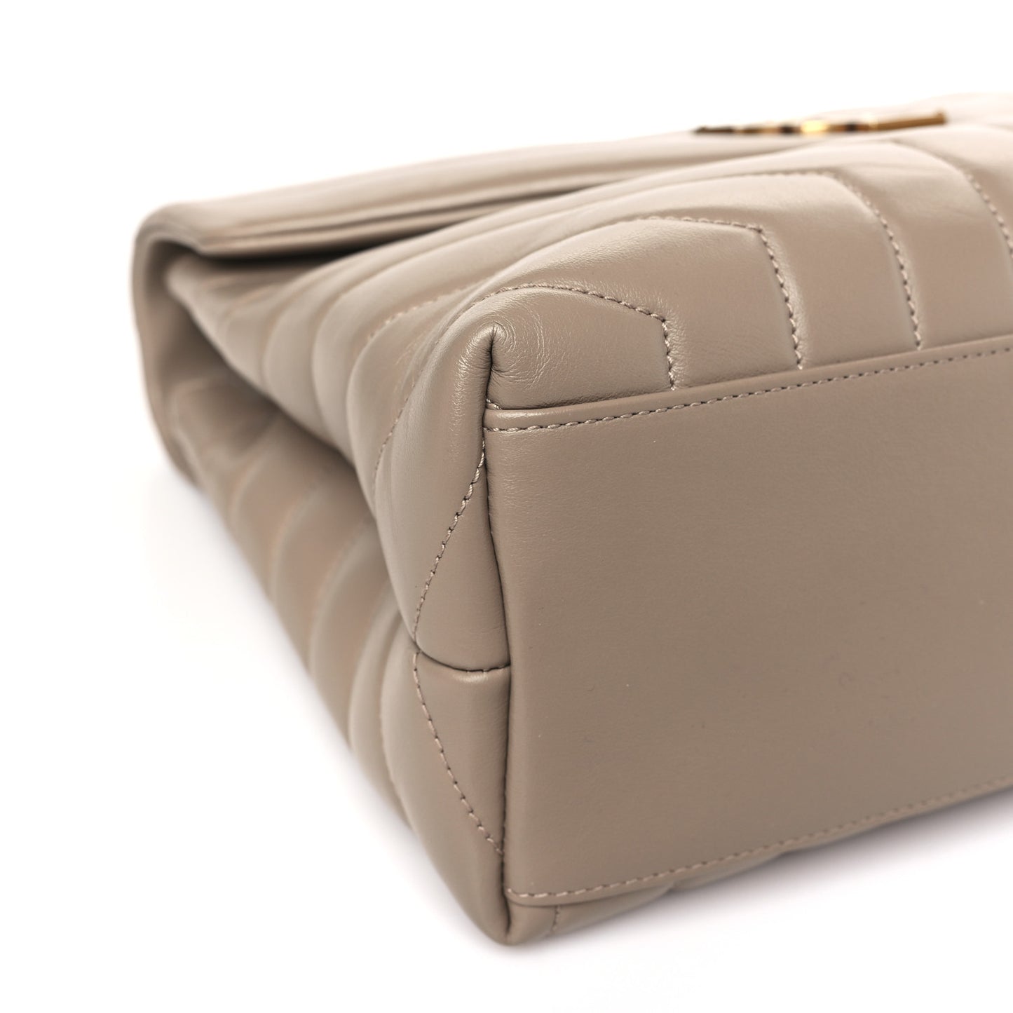 Calfskin Y Quilted Monogram Medium Loulou Chain Satchel Dusty Grey