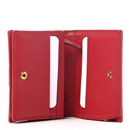 Gucci Calfskin Matelasse GG Marmont Card Case Wallet Hibiscus Red 4 of 7