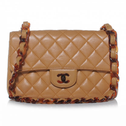 Chanel Lambskin Tortoise Chain Small Flap Beige 1 of 9