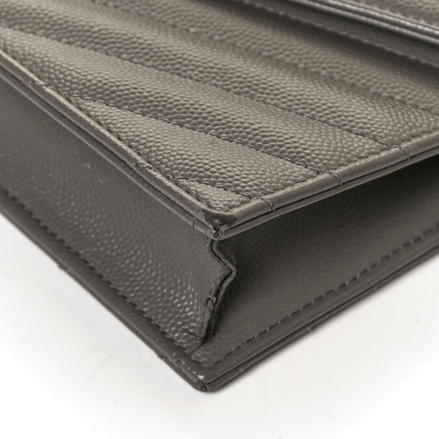 Grain De Poudre Matelasse Chevron Monogram Envelope Chain Wallet Earth