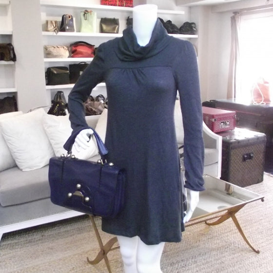 Fendi Textured Calfskin F3 Secret Code Satchel Blue 2 of 12