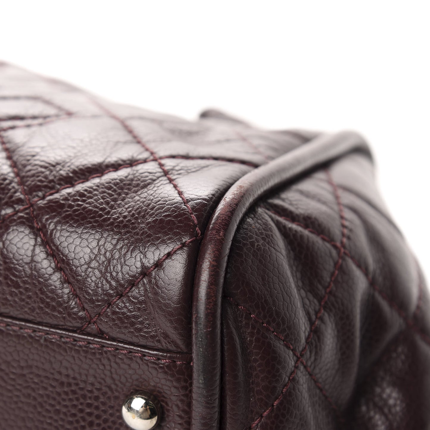 Caviar Quilted CC Timeless Bowler Burgundy