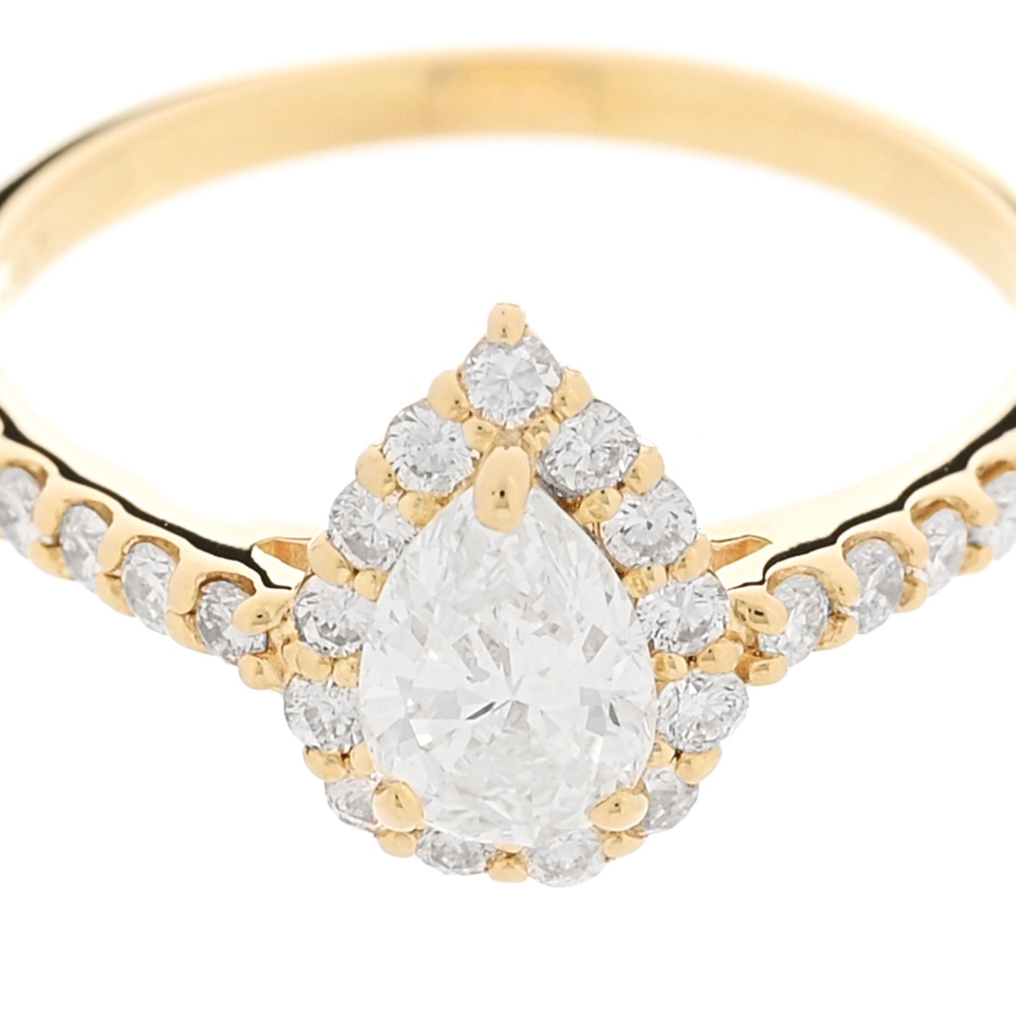 18K Yellow Gold Diamond .53ctw Pear Cut Engagement Ring  53 6.25