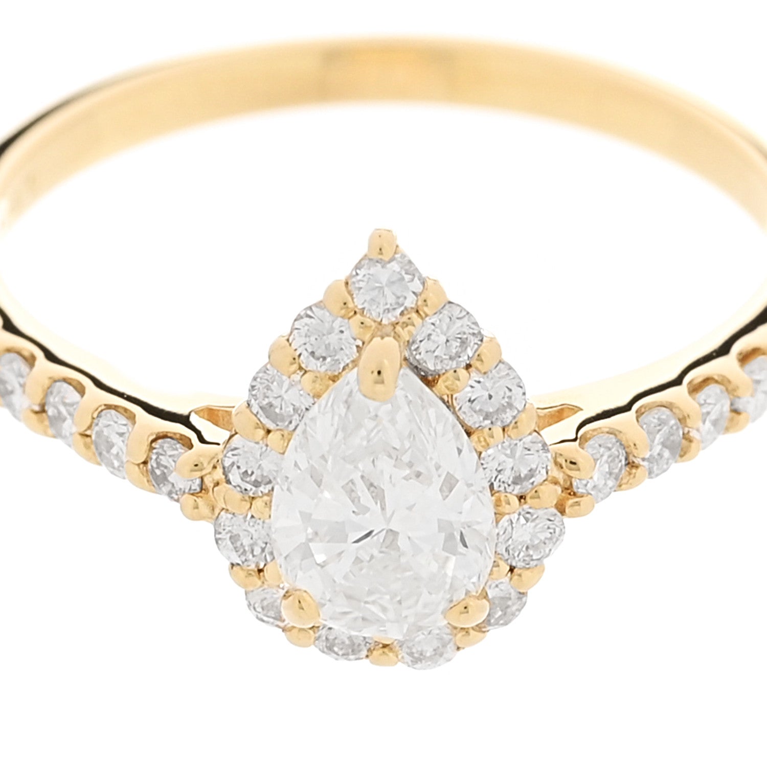 Parker & West by FASHIONPHILE 18K Yellow Gold Diamond .53ctw Pear Cut Engagement Ring  53 6.25 7 of 9