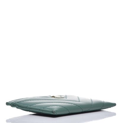 Chanel Lambskin Chevron Quilted Card Holder Green 4 of 9
