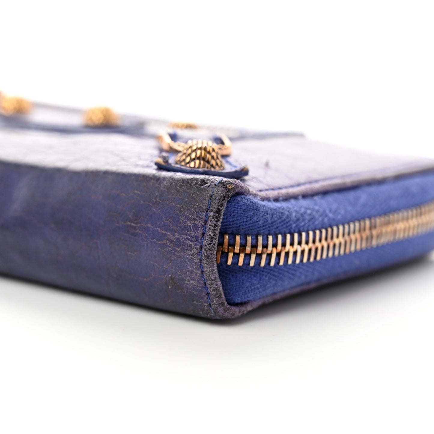 Agneau Giant 12 Gold Hardware Continental Zip Around Wallet Bleu Lavande