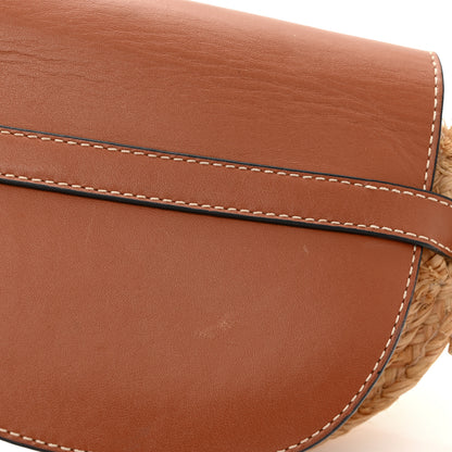 Loewe Calfskin Raffia Mini Gate Crossbody Bag Natural Tan 11 of 13