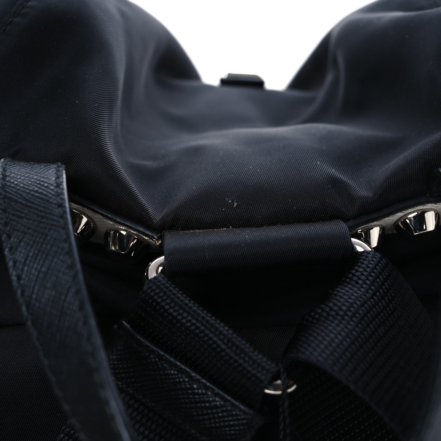 Prada Nylon New Vela Studded Backpack Black Verde 13 of 13