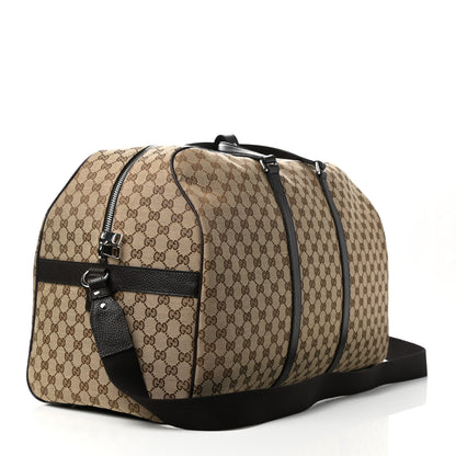 Gucci Monogram Dollar Calfskin Large Boston Duffle Bag Beige Ebony Testa di Moro Marrone Scuro 3 of 10
